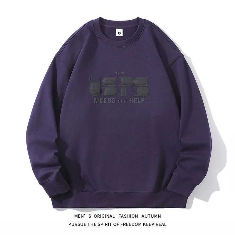 Mens hoodie autumn fashion brand mens 2024 new loose round neck long sleeved shirt J251021