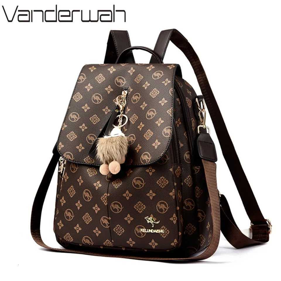 Womens Soft Leather Backpack School Bookbags for Girls Bagpack Large Capacity Designer Travel Rucksack High Quality Mochilas W251031