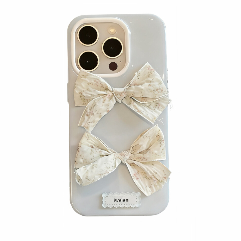 3D Bowknot Phone Case Compatible with iPhone 17/16 Simple Protective Cover 15/14 Pro Personalized