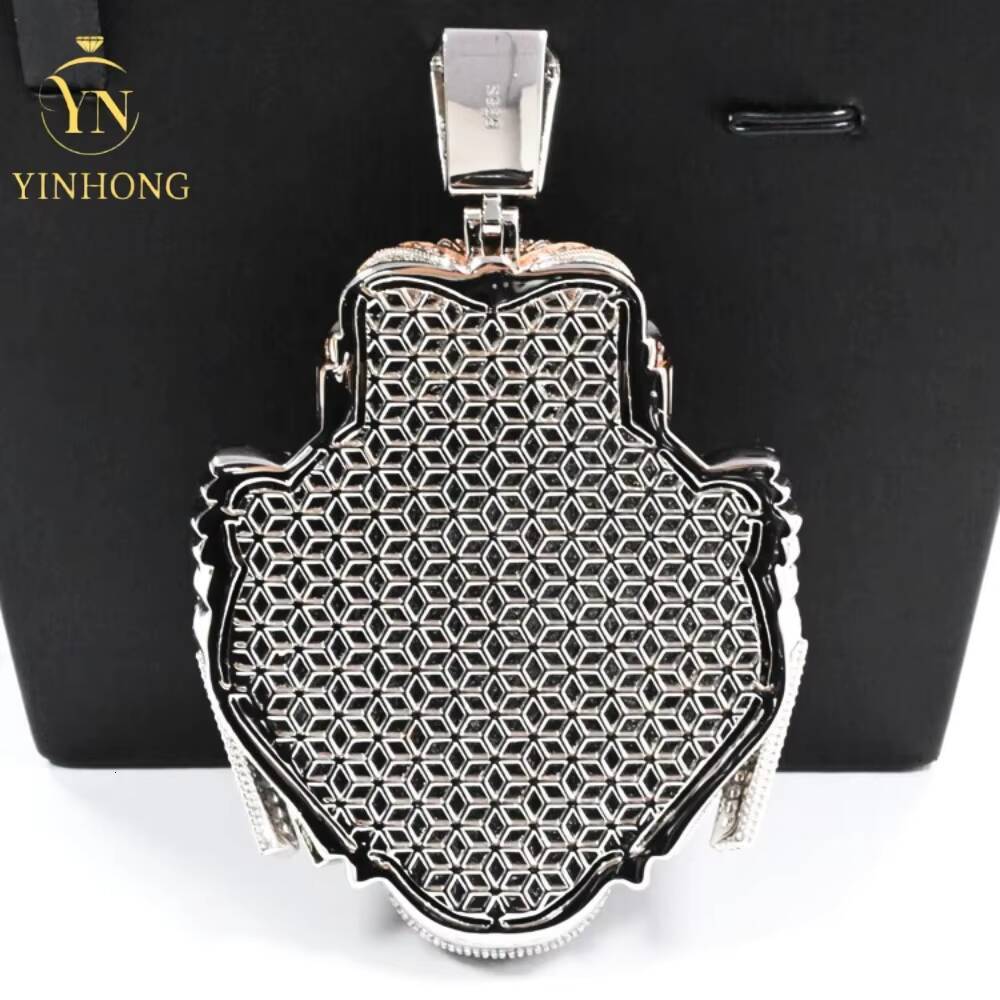 Micro Pave Vvs Moissanite 3D Lion Head Pendant 925 Sterling Silver Vvs Moissanite Diamond Hip Hop Men Necklace