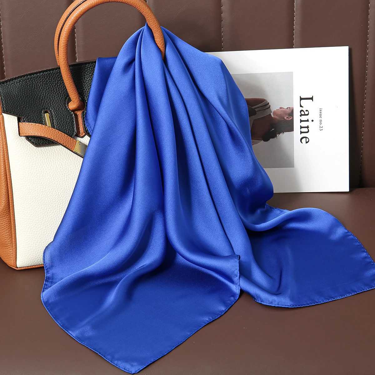 18090cm Large Silk Satin Scarf Hijab Women Print Spring New Shawl Wrap Female Hand Foulard Travel Echarpe 2022 NEW C251031