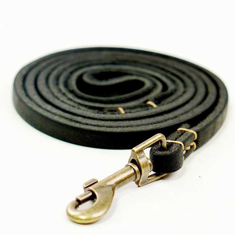 2025 New Top Grain Leather Dog Leash Genuine Cowhide Traction Rope Durable Pet Tether for Small to Medium Sized Pets C251031