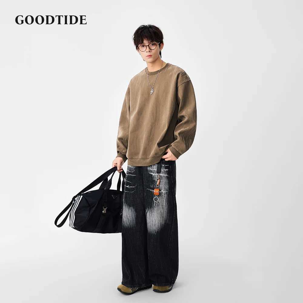 Fashion Mens Casual Crew Neck Sweatshirt 2025 Winter New Textured Pattern Comfortable Soft Long Sleeve Pullover Top J251031