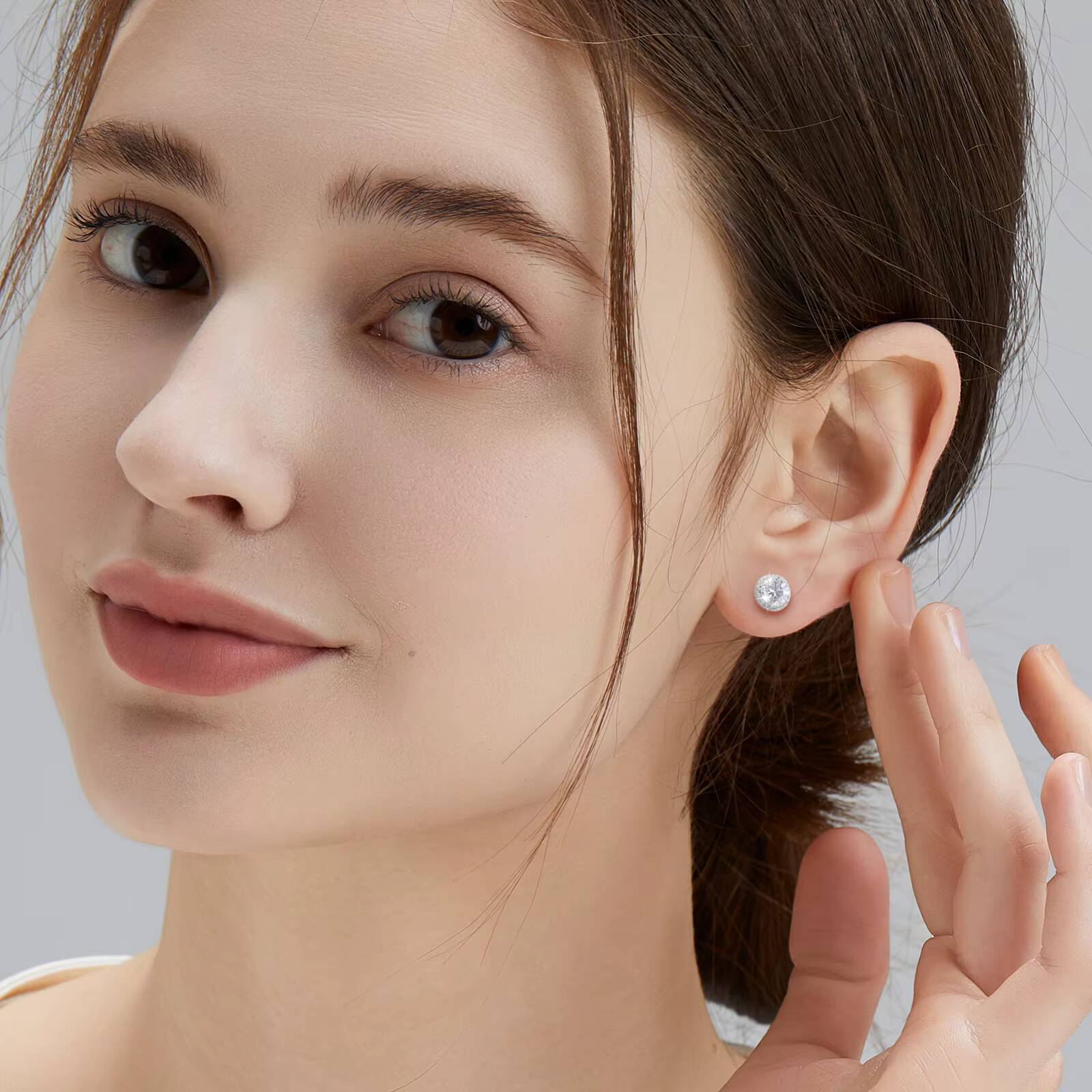 USA VVS Moissanite Earring Pass Diamond Tester 14K Gold Plated 925 Sterling Silver Christmas Gift Women GRA Lab Diamond Stud Men