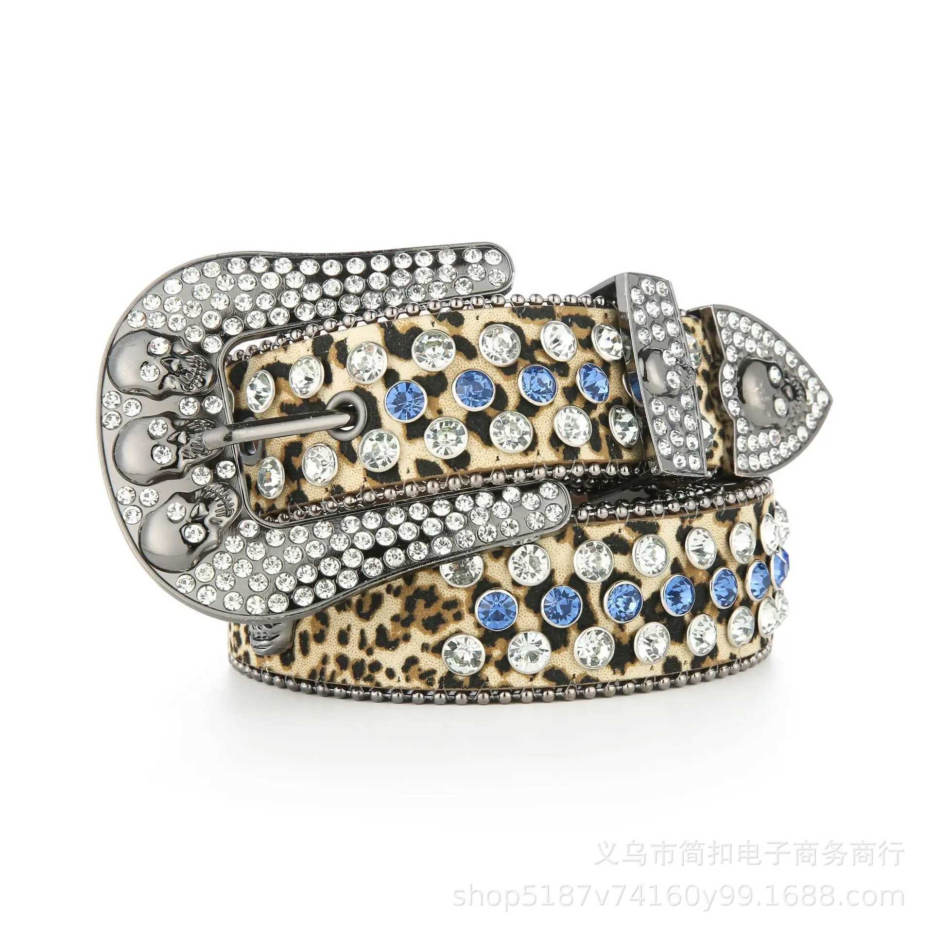 Decorative Womens Belt Womens Water Diamond Fashion Head Edge Beads Full of Diamonds Set with Diamonds Wide Crystal BeltW251030