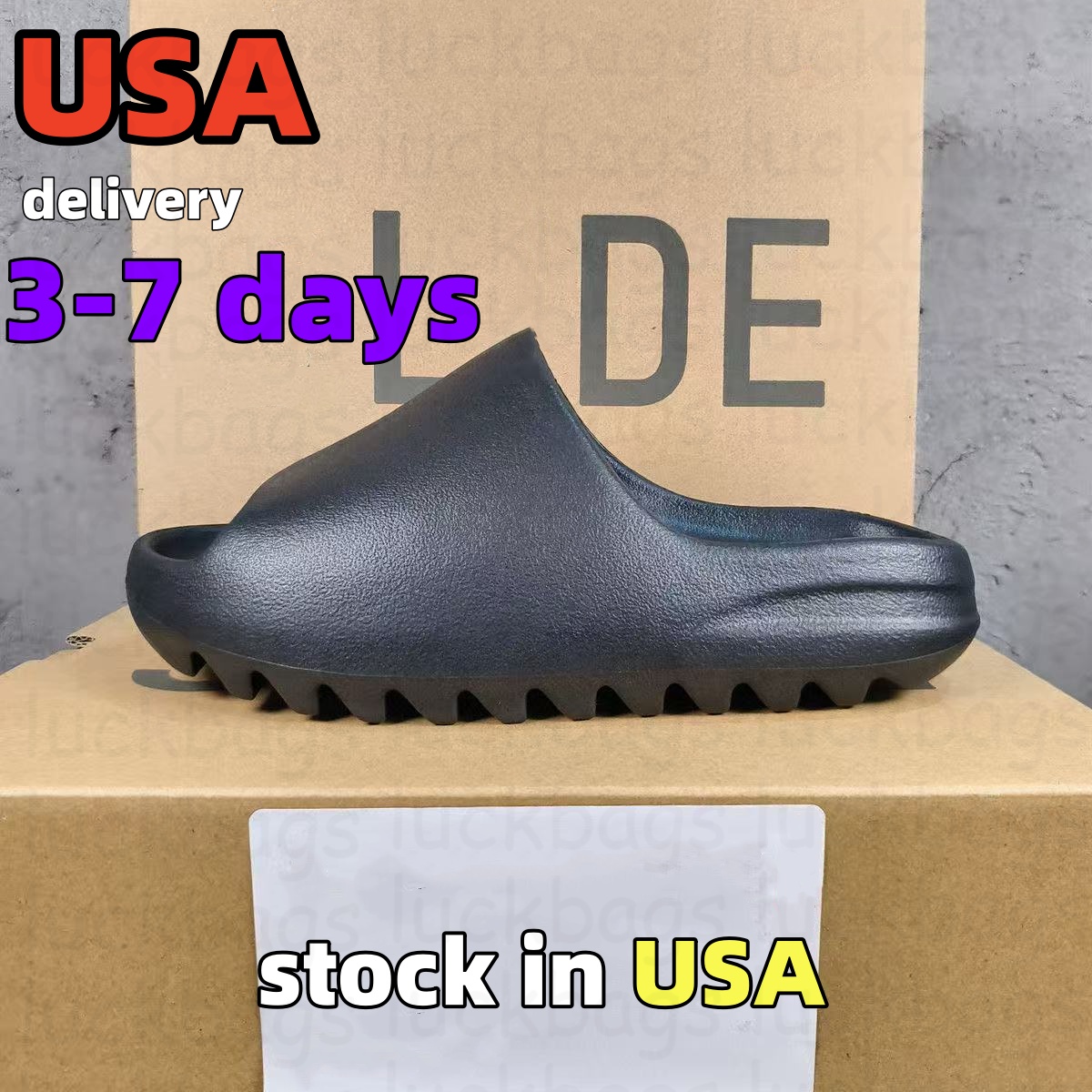 the United States Designer men slippers Black onyx agate EVA material summer outdoors beach sandals Large sizt mens slipper Free shipping Shipping from the USA 40-48