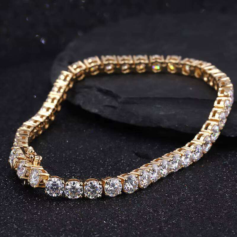 High designer bracelet14k gold Bright Silicon Stone Elegant Round Tennis Chain 3mm Bracelet