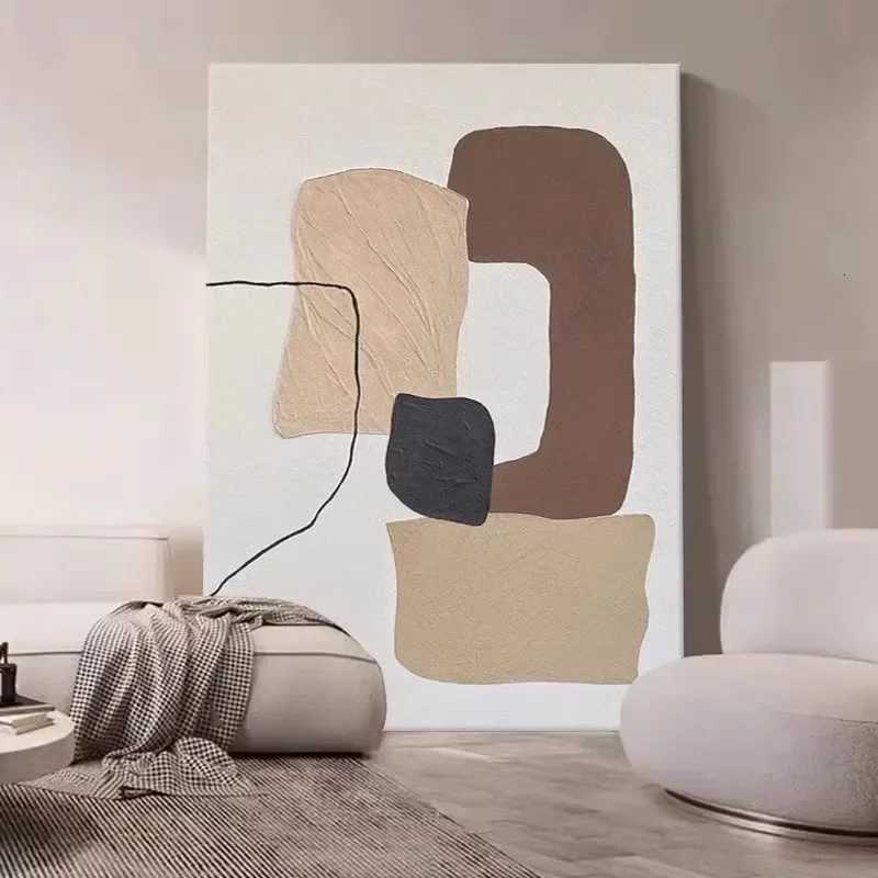 Handmade Large Textured Oil Painting Modern Abstract Geometry Hand Painted Wall Art PictureFor Living Room Porch Entrance Decor C251031