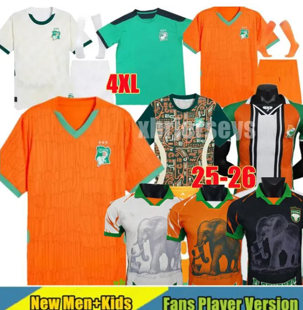 25 25 Ivory Coasts Soccer Jerseys national football team KESSIE DIAKITE 2025 2026 Cote d Ivoire Football Shirts ADINGRA player version Men Uniforms kids kits