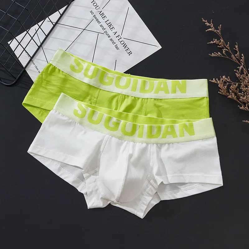 SUGOIDAN trendy men fashion lowrise panties sexy Uconvex cotton boxers slim fit sports breathable boxersT251031