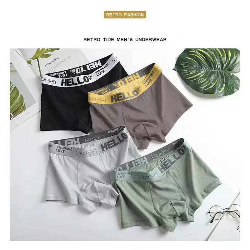 5PCS Boxer Panties Men Letter Underwear Trunks Sexy Underpant Comfortable Breathable Soft Cotton Panties Boxer Shorts Plus SizeT251031