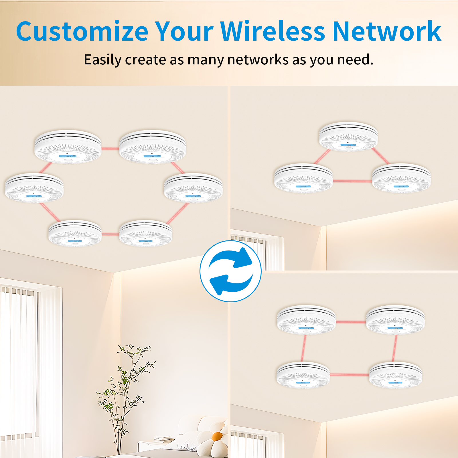 Smart WiFi Enabled Smoke Alarm with Built-in Audio Detection for Enhanced Safety VCS62