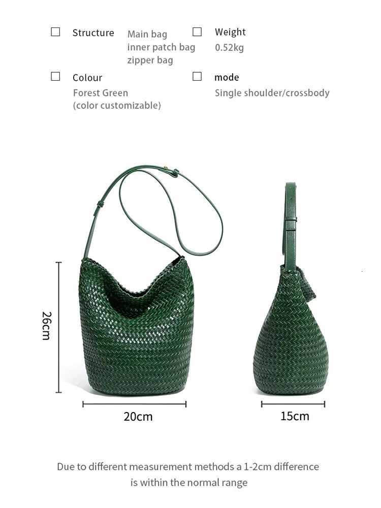 luxury woman handbagNew high end Handwoven genuine leather womens bag large capacity shoulder tote bag underarm bag bucket bag W251031