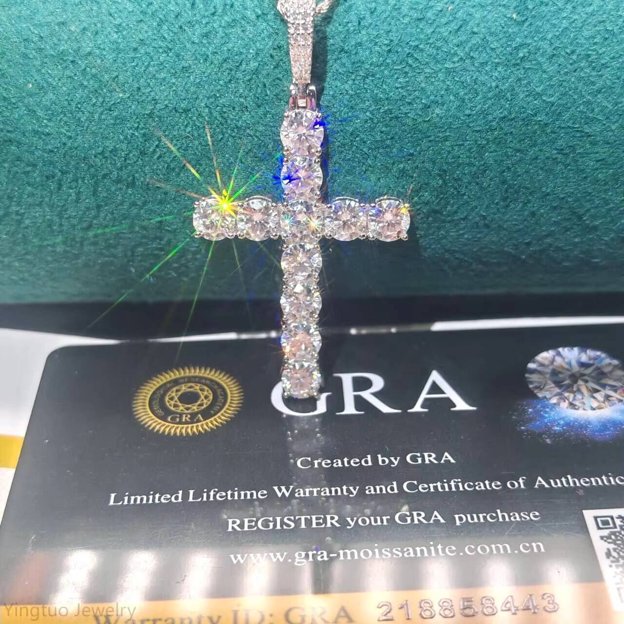 Hot Sale Hip Hop 5mm Round Bright Cut 925 Silver Moissanite Necklace for Anniversary Celebration