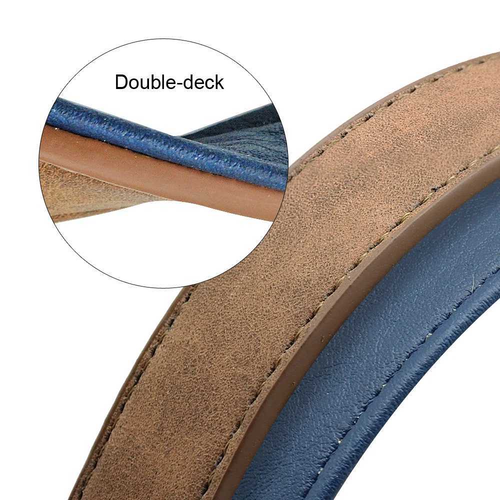 Leather Dog Leash 4 ft Dog Leash 2 Layer Pet Dog Leash Leads with Padded Handle for Medium Large Dogs Walking Training C251031