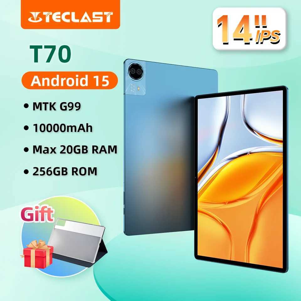 Teclast T70 14 inch Tablet Android 15 MTK Helio G99 Max 20GB RAM8GB12GB Expansion 256GB ROM Tablets 10000mAh 18W 4G LTE GPS L251024