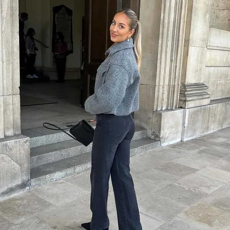 MUJER Tweed Cropped Jackets for Women Autumn Winter Short Coat Jacket Women Zip Crop Demiseason Jacket Woman New in outerwears Y251105