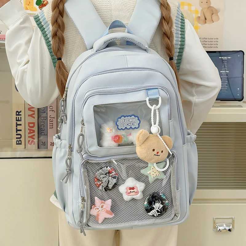 Japanese Style Kawaii Backpack Girls Transparent Ita Bag Women Large Capacity Backpack Fashion School Bag for College Student JK W251031