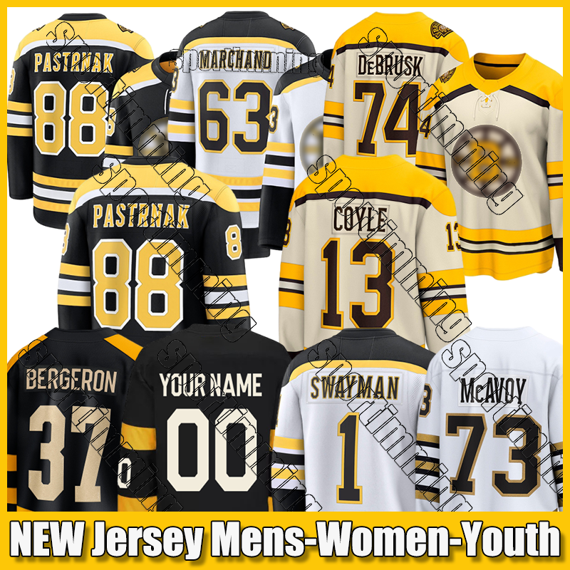 BostonS Bruins Jersey Marchand C McAvoy A Bergeron C #74 DeBrusk Hockey Jerseys #11 Frederic 2025 2026