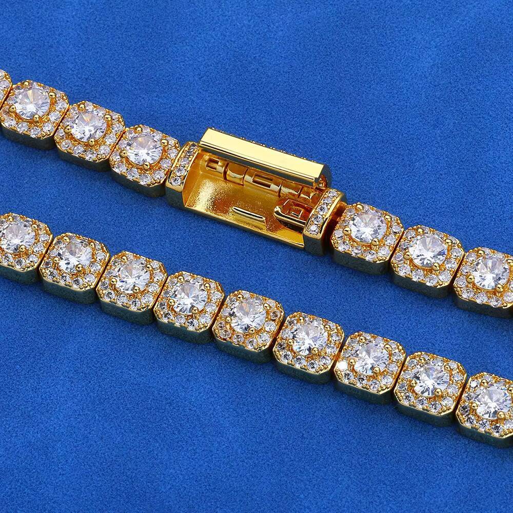 Fashion Moissanite Diamond Tennis Bracelet Luxury Womens Men Gold 925 Sterling Silver Lab Grown Mossanite Jewelry