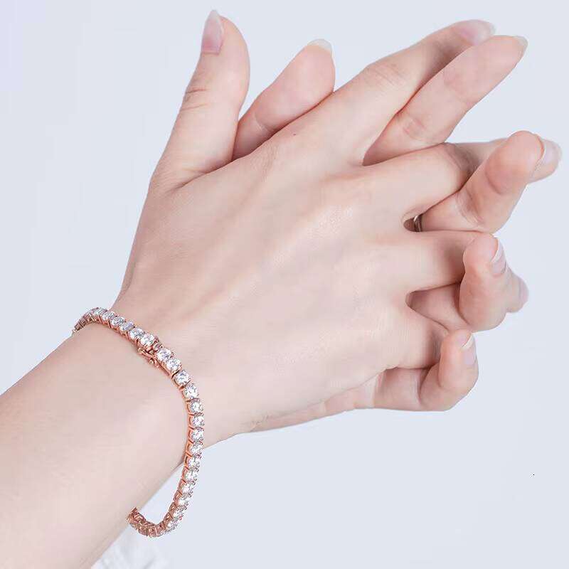 High designer bracelet14k gold Bright Silicon Stone Elegant Round Tennis Chain 3mm Bracelet