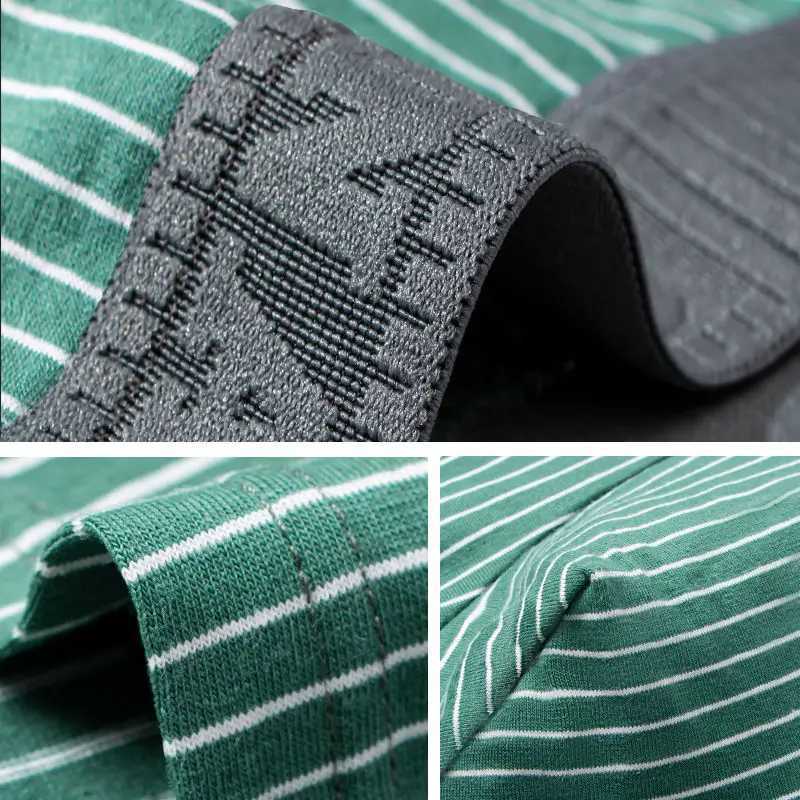 1Pcs Boxer Shorts Mens Underwear Sexy Panties Cotton Striped Man Underpants Male Boxers Homme U Convex Lingerie Free ShippingT251031