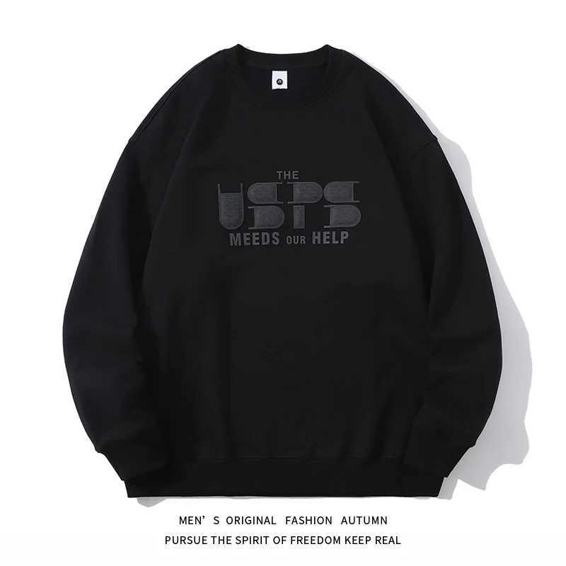 Mens hoodie autumn fashion brand mens 2024 new loose round neck long sleeved shirt J251021