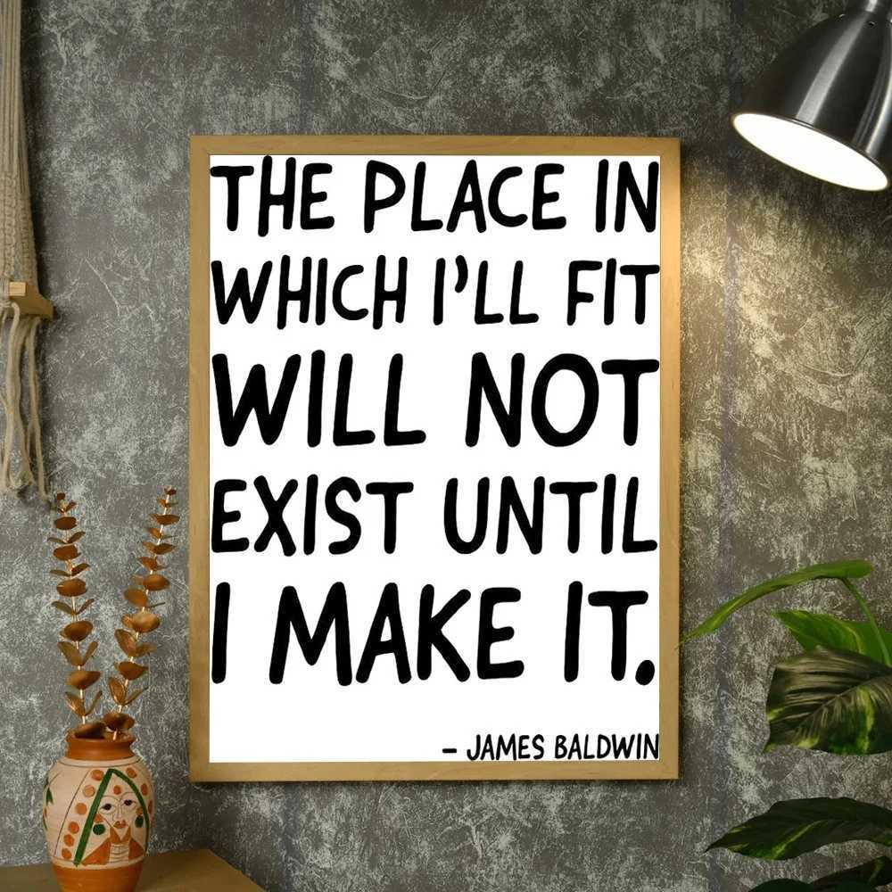 Canvas Wall Art James Baldwin Quote Inspirational Literature Print Home Decor Gift Living Room Bedroom Office Artwork C251031