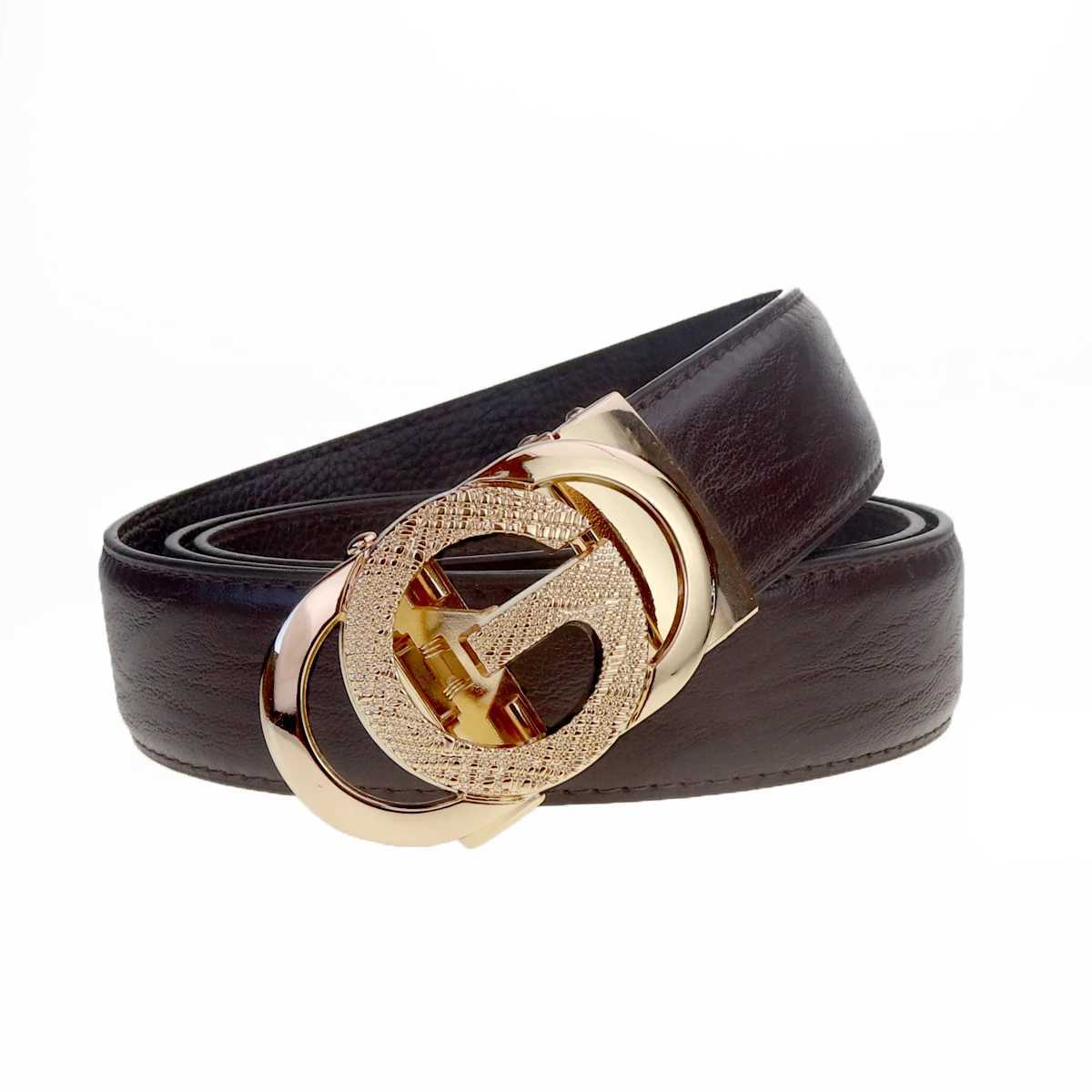 New Leather Cowhide Mens Belt Fashion Automatic Buckle Ratchet Adult Luxury Brand Jeans Business Casual Waist Male Strap BrandW251030