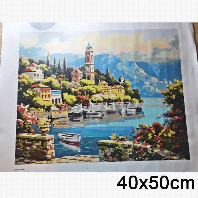 AZQSD Painting By Numbers DIY City Landscape Room Wall Art Unframed Oil Paint For Adults Home Decoration 50x40cm C251031