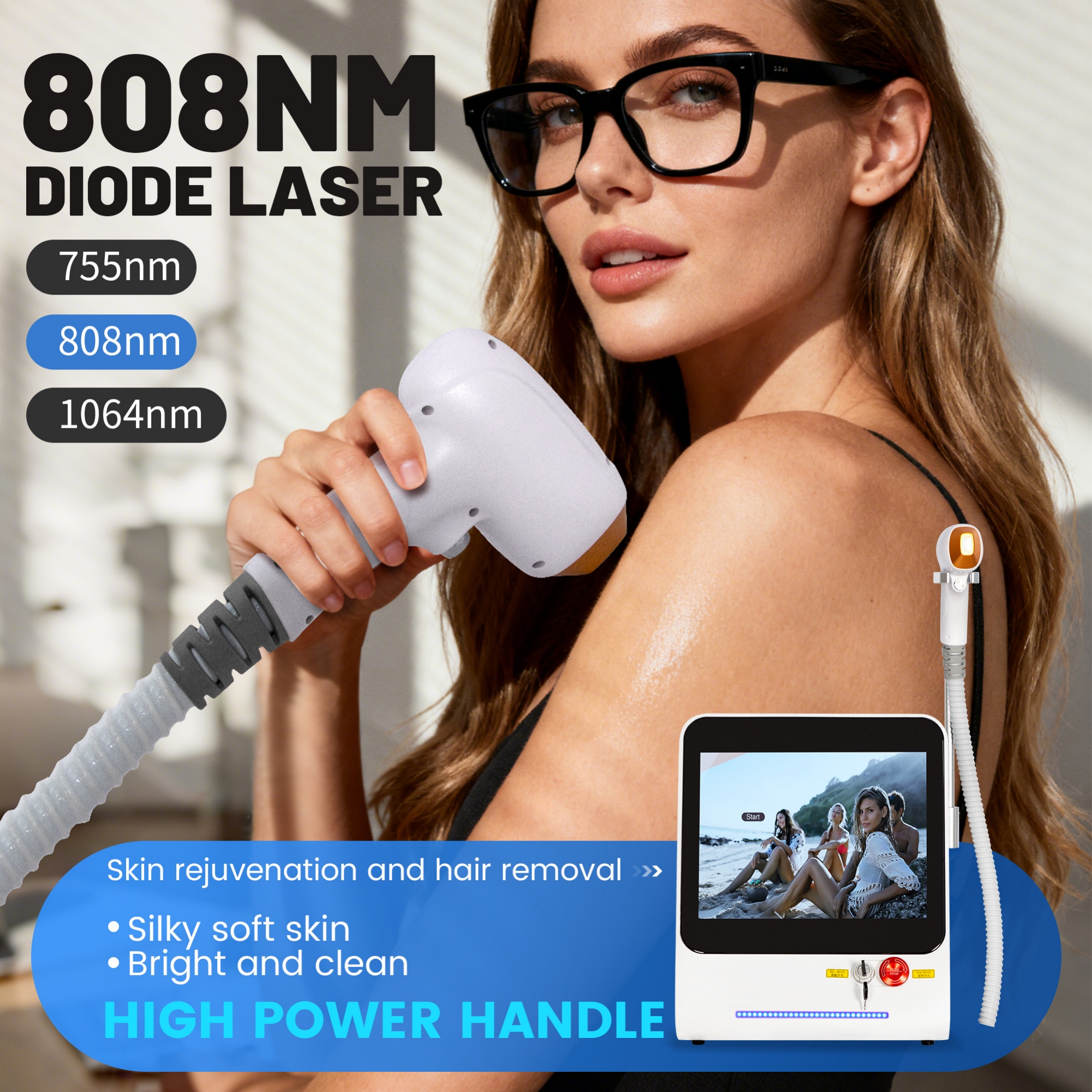 Advanced Diode Laser Hair Removal Machine With Cooling Technology Permanent Painless Hair Removal Device For Beauty Salon Clinics