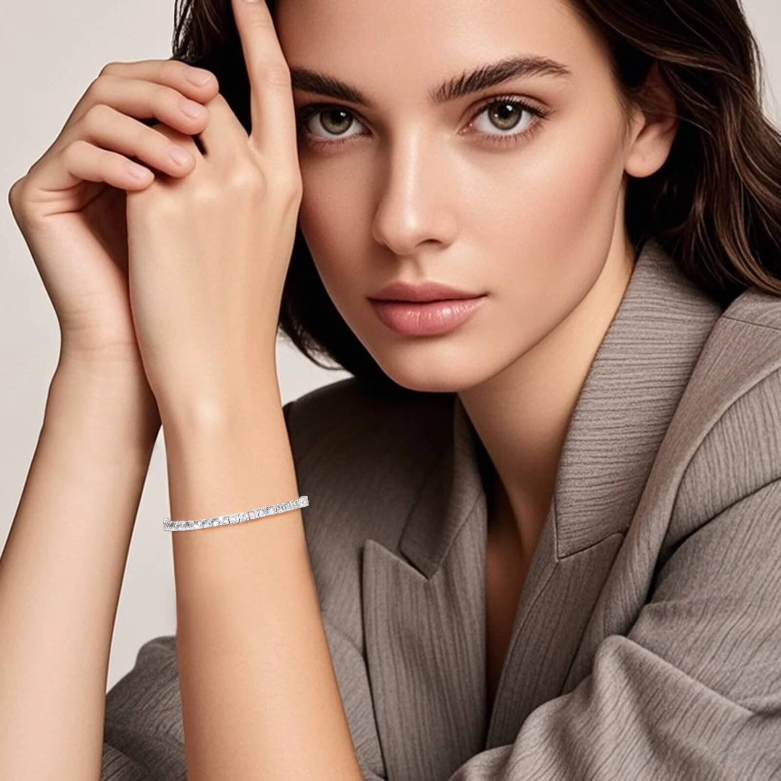 Sparkling Jewelry Gifts Women Men 5A Cubic Zirconia Iced Out Chains 14K White GoldYellow Gold Plated 3mm 4mm CZ Charm Bracelets