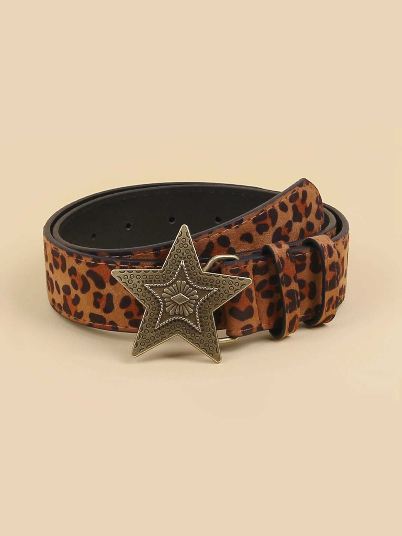 Female Belt Cummerbund Women Horsehair Belt With Leopard Pattern Rose Gold Metal Buckle Women Pu BeltW251030