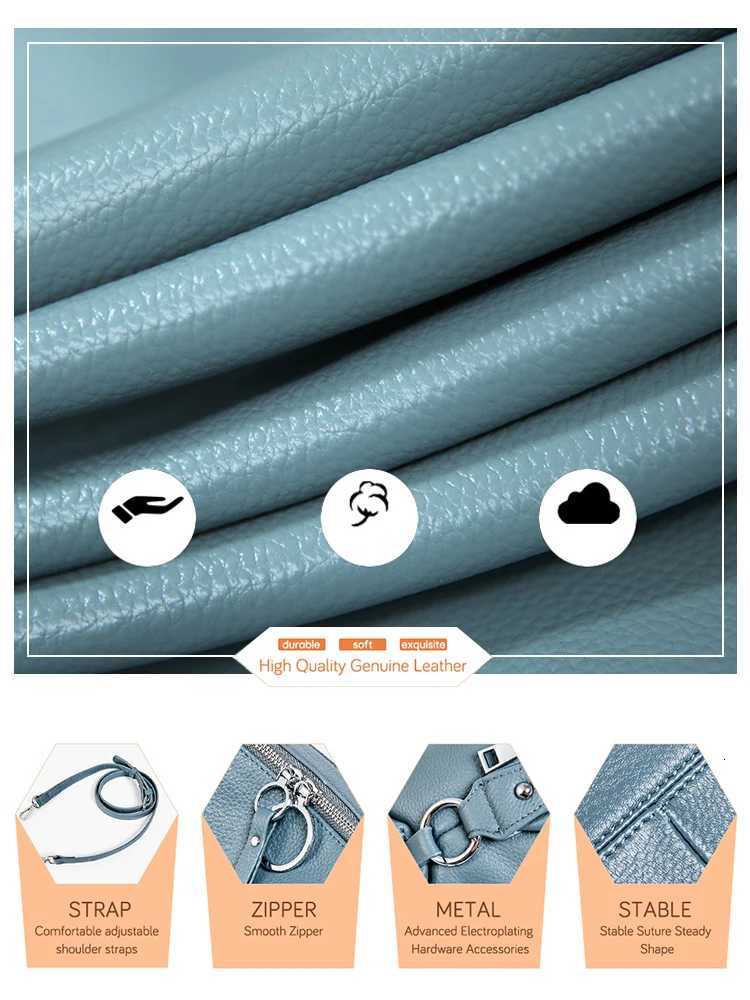 Zency Elegant Genuine Leather Handbag Women Shoulder Bag Large Capacity Simple Medium Tote Bag Crossbody Bag With Two Straps W251031