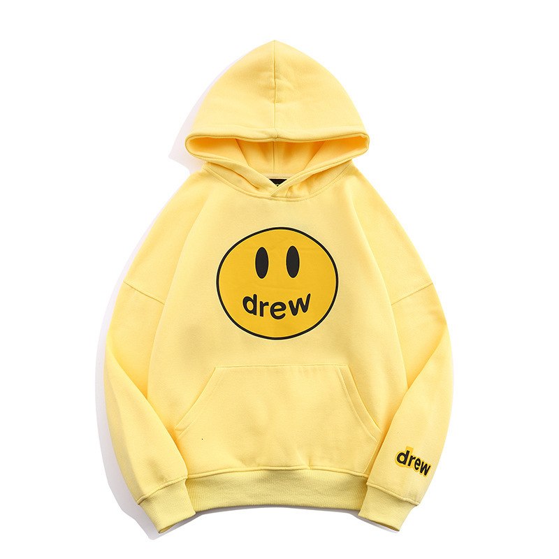 Drew Smiley Face Letter for Women, Ins Internet Celebrity Bieber Same Style, Men's Trendy High Street Fashion Brand, Couple's Hoodie