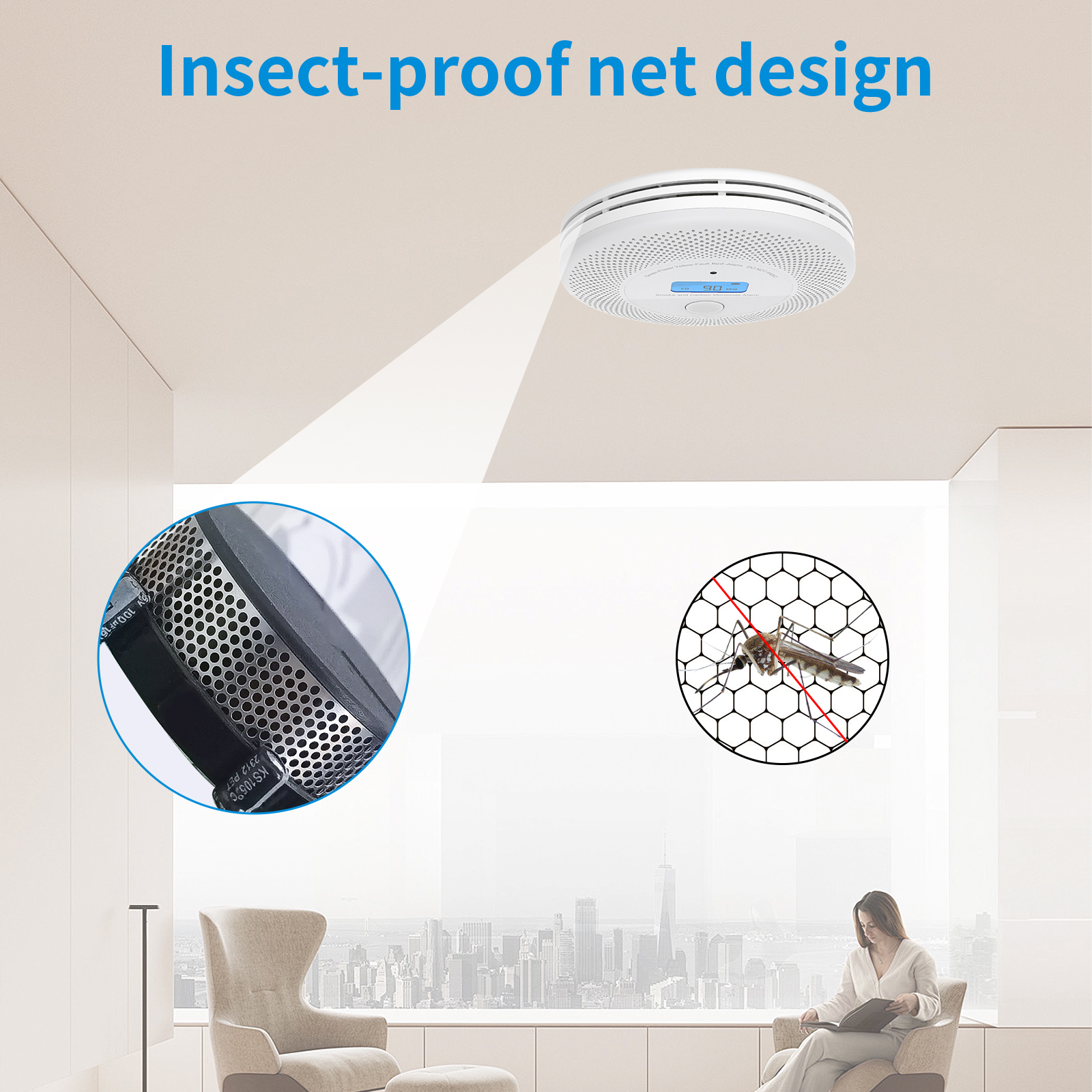 Smart WiFi Enabled Smoke Alarm with Built-in Audio Detection for Enhanced Safety VCS62