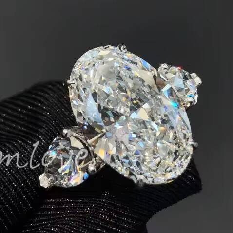 Lab Grown Diamond Wedding Rings 18K Gold CVD 10ct Women Bands Emerald Cut Vintage Custom Eternity Jewelry