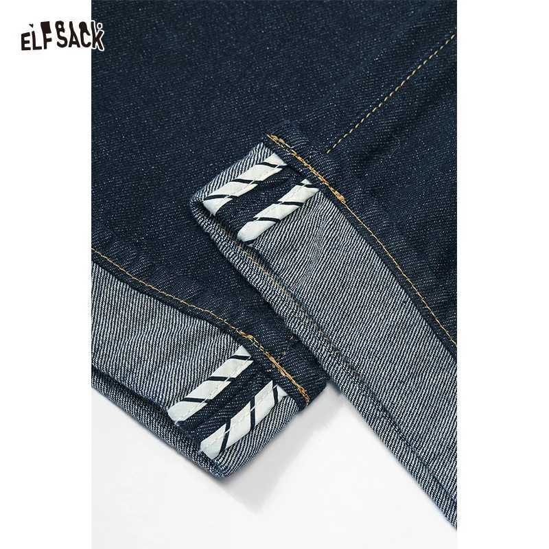 ELFSACK 2025 Autumn New Arrival Casual Vintage WideLeg Straight Jeans Loose Retro Pants For Woman J251031