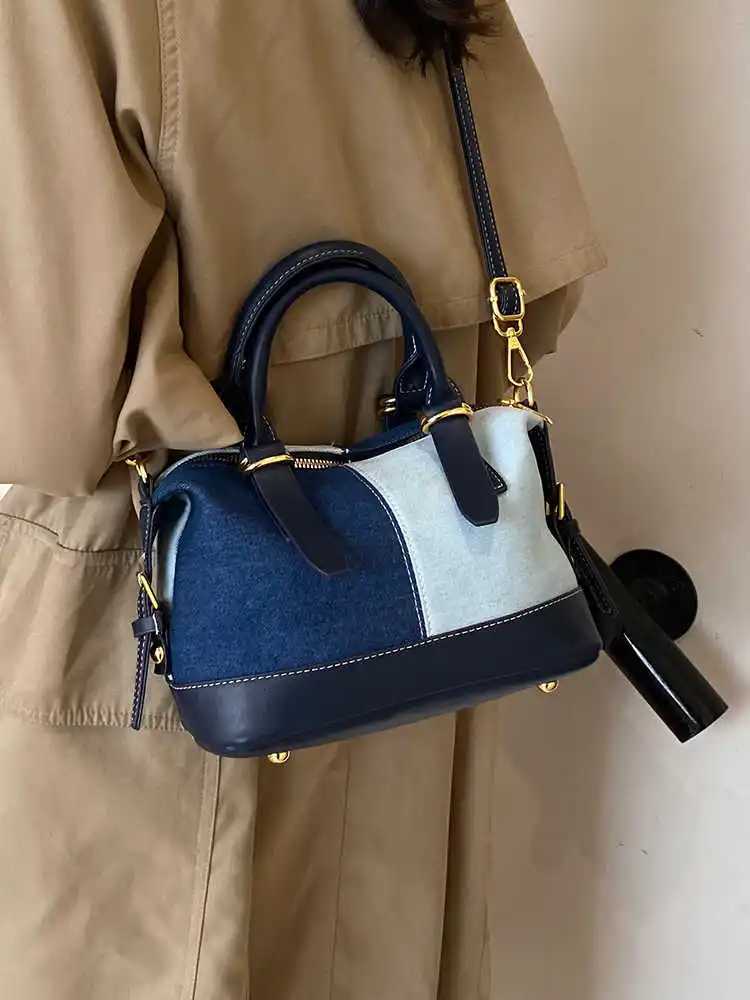 Denim Wens Crossbody Bag 2025 New Trend Casual Splicing Handbag Korean Cmuting Ctra Single Shoder Pack D251031