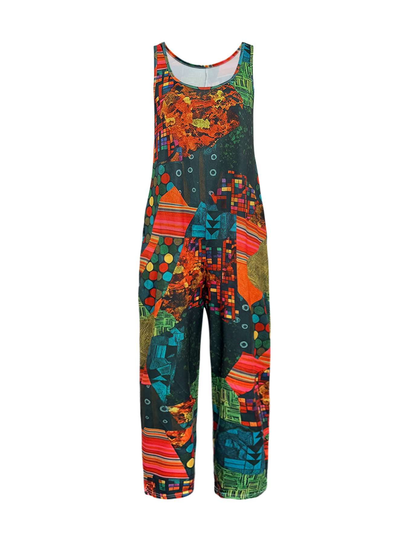 Chic Milk Silk Cotton Blends Two Piece Bottomwear Ensemble Featuring Eye-catching Graphics & Functional Side Pocket Design--CF56132