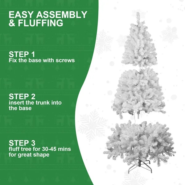5ft Unlit White Halloween Christmas Tree with 498 Branch Tips for Festival Decoration