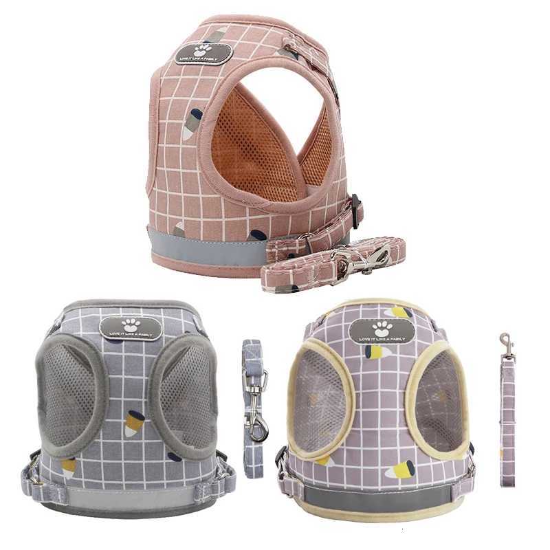 Puppy Harness Pet Chest Strap Set Reflective Dog Mesh Vest Breathable Dogs Cat Harness for Chihuahua French Bulldog Pet Supplies C251031
