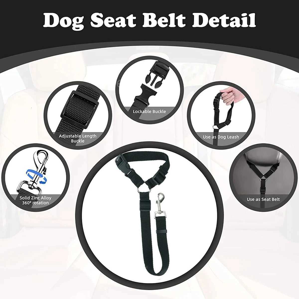 1pc Pet Dog And Cat Seat Belt Car Headrest Restraint Adjustable Safety Rope Car Seat Belt C251031
