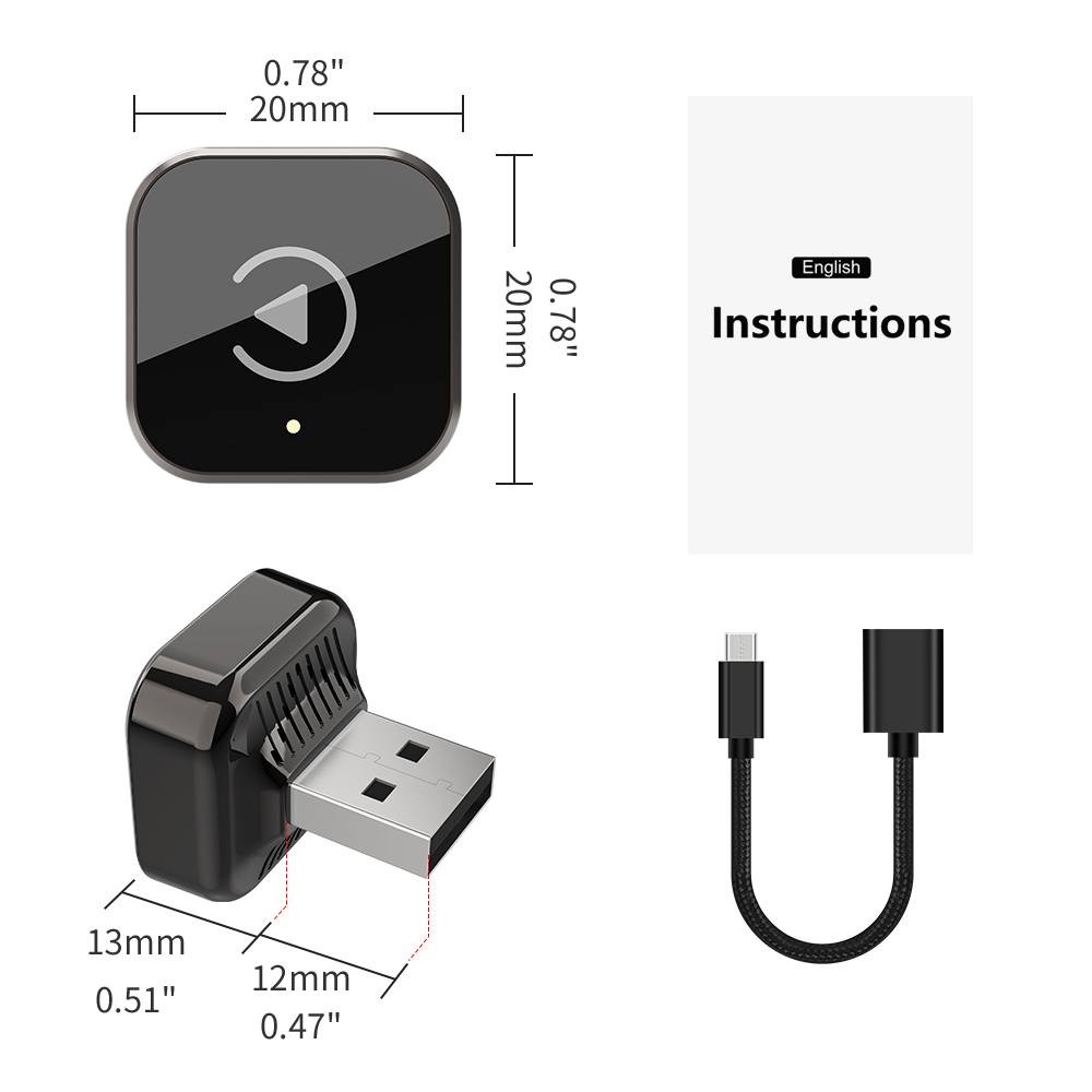 KOWANKIT Mini Wireless CarPlay Android Auto Ai Box, WIFI 5G BT4.2 Adapter, Plug & Play Dongle Converts Wired To Wireless, Car Accessories, No Delay, K
