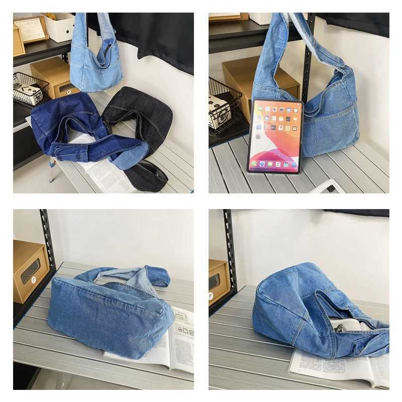 Denim Womens Bag 2022 New Eco Reusable Ladies Handbags Canvas Shopping Travel Shoulder Bags Unisex Jeans Crossbody Bag Shoppers W251031