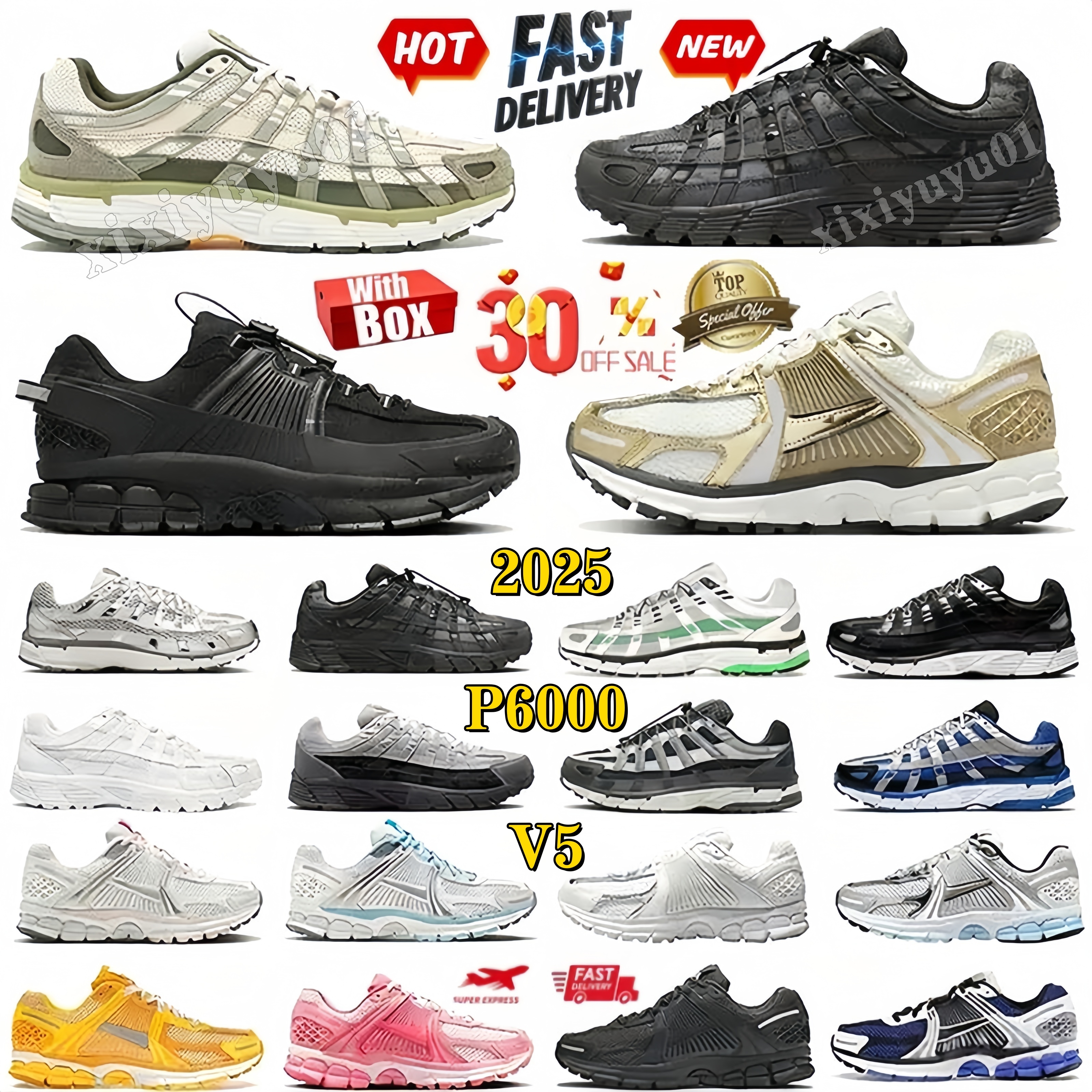 P6000 traine Vomero5 With Box Designer P 6000 V5 Casual Shoes Shadow grey Light Army Cargo Khaki Flat Pewter Anthracite Smoke Grey Metallic Silver man Women Trainers