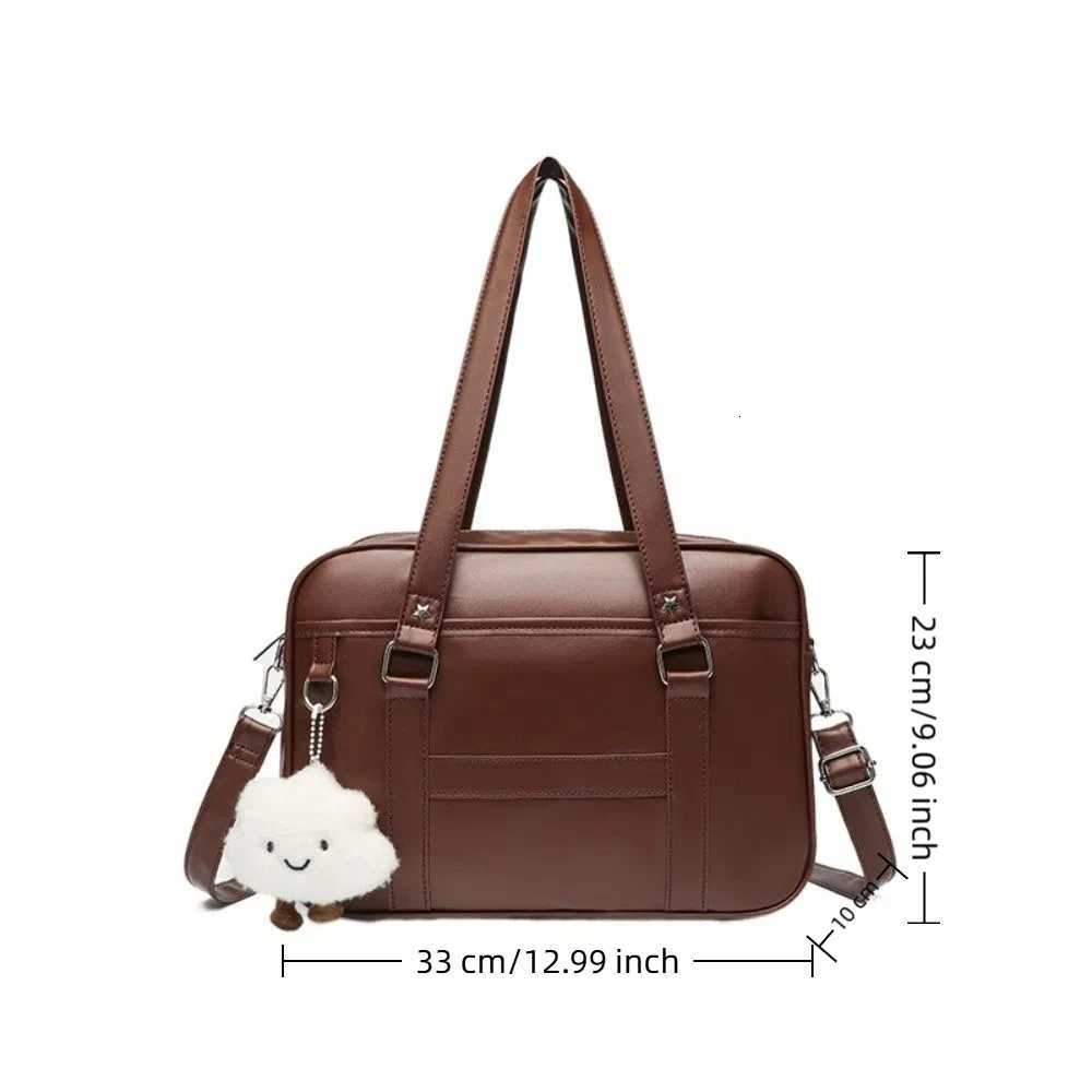 Japanese Style JK Handbag Shoulder Bag PU Leather Simple Handbags Crossbody Bag Itabag Single Bag for Women Student Shoulder Bag W251031