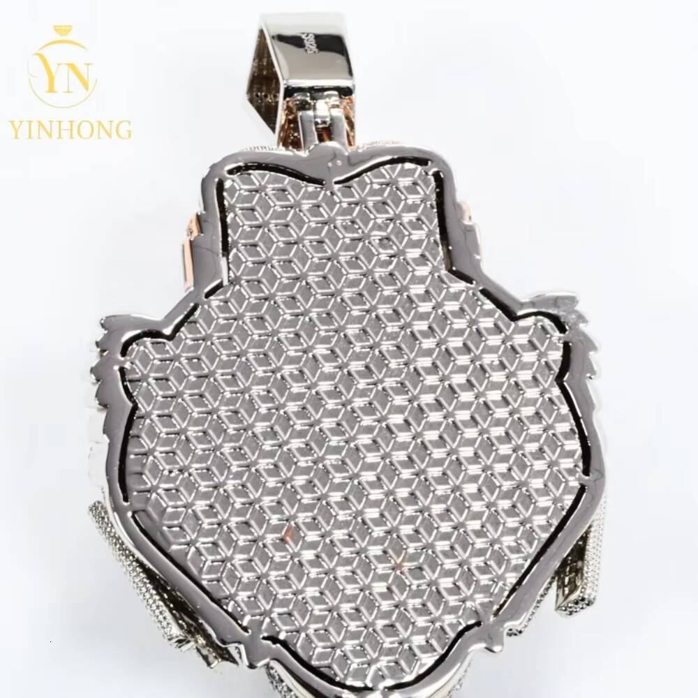 Micro Pave Vvs Moissanite 3D Lion Head Pendant 925 Sterling Silver Vvs Moissanite Diamond Hip Hop Men Necklace