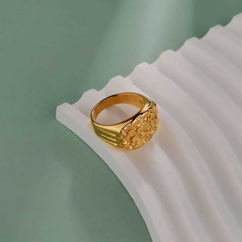 1PC Stainless Steel Mens Nugget Ring Hip Hop Fashion Jewelry GiftsXJ251031