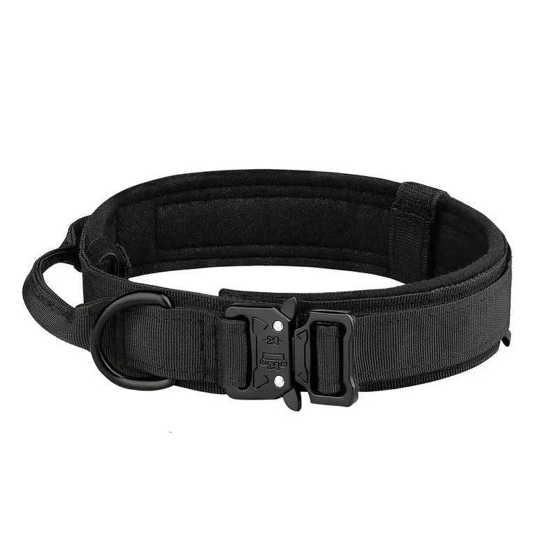Tactical Dog Collar for Medium Large Dog Outdoor Training Nylon Collar with Metal Buckle Breathable Reflective Pet Safety Collar C251031